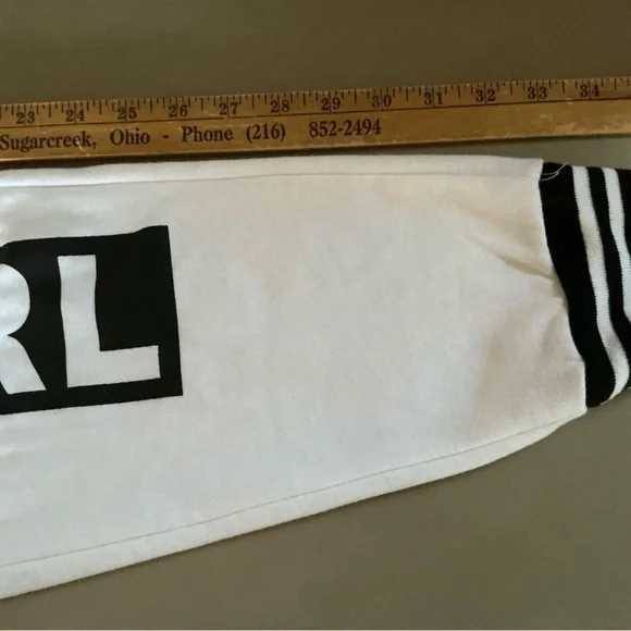 Rue 21—White Size M Polyester/Cotton Sweatpants/Joggers w/Black 'BOSS GIRL' Text - Picture 4 of 8